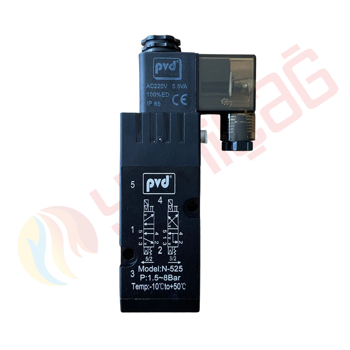 PVD N-525 Namur Tip Pnömatik Solenoid Valf – 220V AC, 1.5–8 Bar Kontrol Valfi